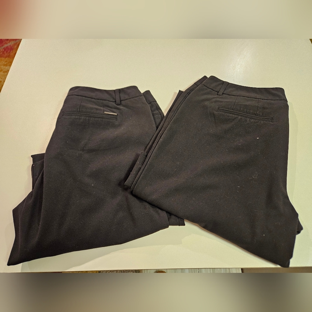 WOMENS LOT OF 2 NY& Co Black Dress Pants Need HEMMING